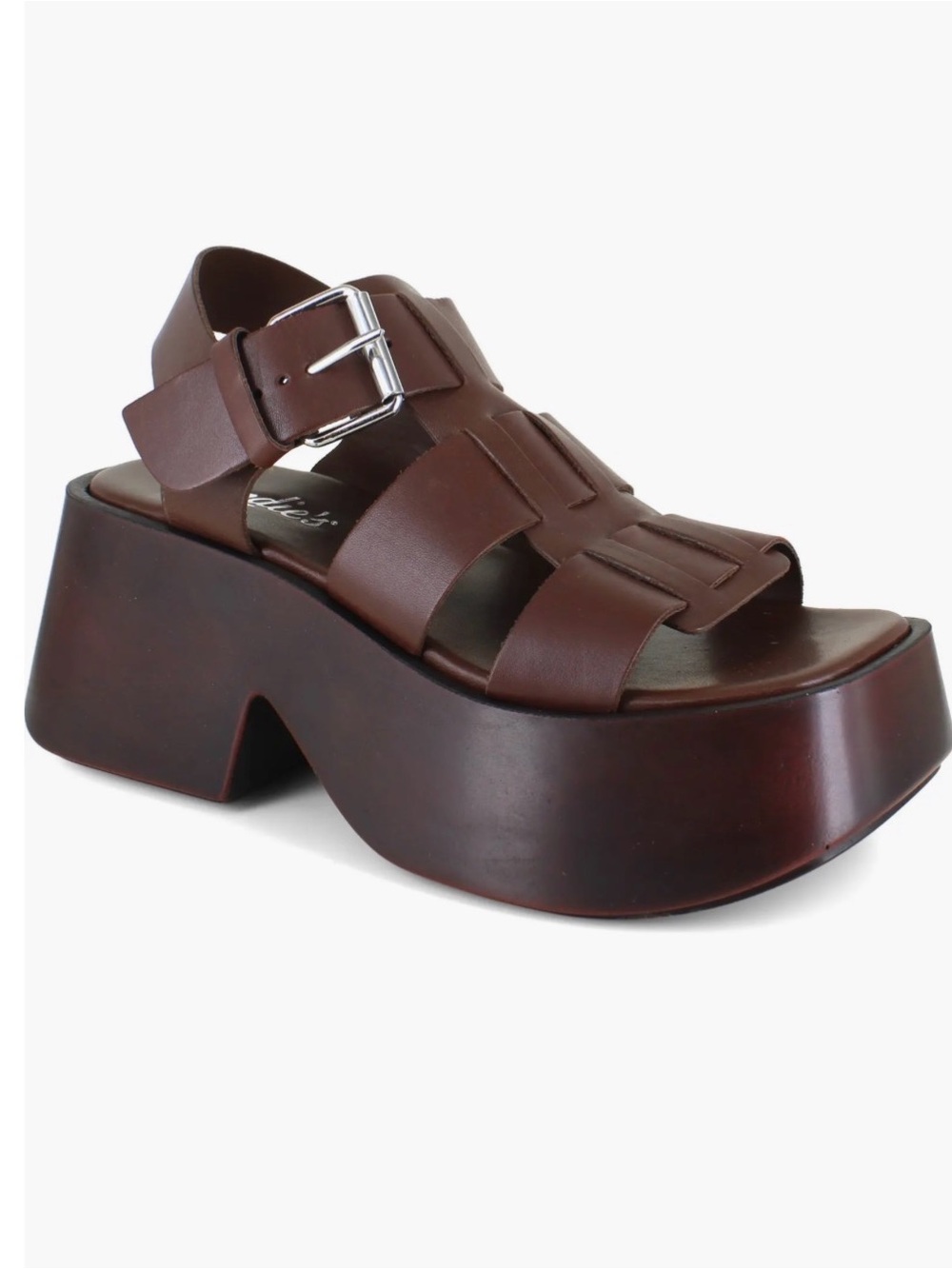 Candie’s chocolate Leather Laura Platform Sandal size 7/37